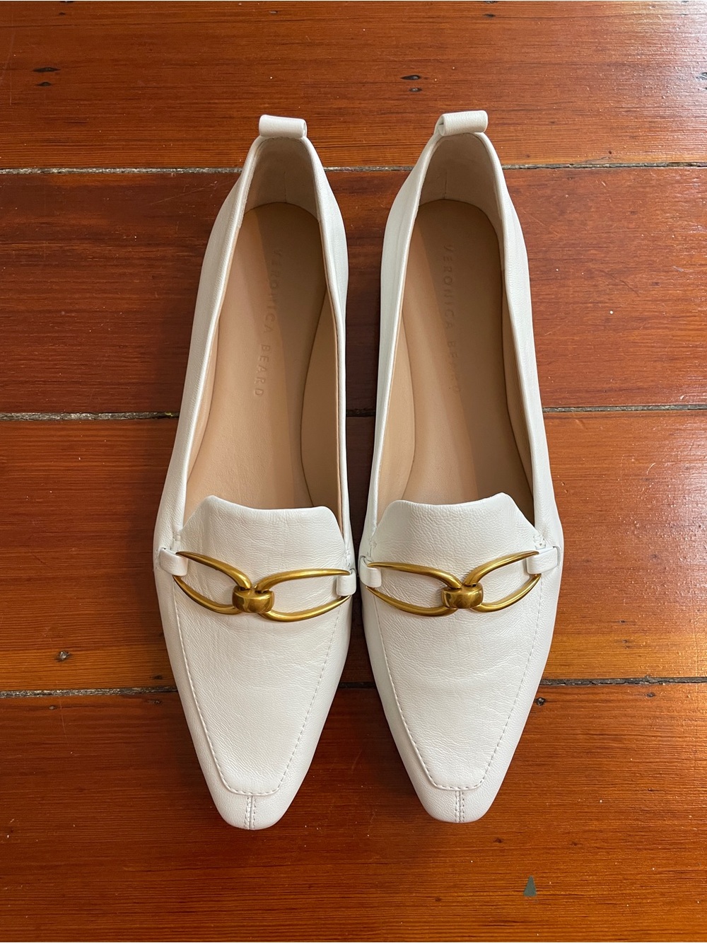 NWOB VERONICA BEARD Champlain Chain Pointed Toe Leather Flat Sz 8.5 ❤️🎀 - Picture 2 of 13